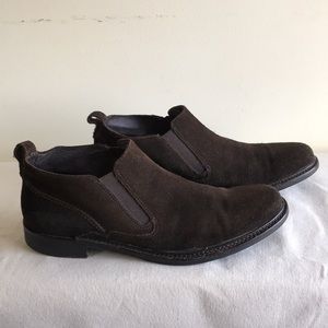 John Varvatos Brown Suede Loafers